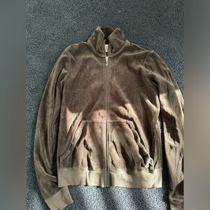 Juicy couture brown velvet tracksuit sweatshirt
